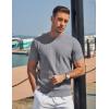 imageCOOFANDY Mens TShirts Short Sleeve Knit Shirts Casual Crewneck Ribbed Dress Tee ShirtLight Grey