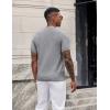 imageCOOFANDY Mens TShirts Short Sleeve Knit Shirts Casual Crewneck Ribbed Dress Tee ShirtLight Grey