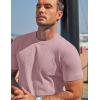 imageCOOFANDY Mens TShirts Short Sleeve Knit Shirts Casual Crewneck Ribbed Dress Tee ShirtPink