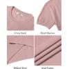 imageCOOFANDY Mens TShirts Short Sleeve Knit Shirts Casual Crewneck Ribbed Dress Tee ShirtPink