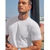 imageCOOFANDY Mens TShirts Short Sleeve Knit Shirts Casual Crewneck Ribbed Dress Tee ShirtWhite