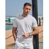 imageCOOFANDY Mens TShirts Short Sleeve Knit Shirts Casual Crewneck Ribbed Dress Tee ShirtWhite
