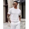imageCOOFANDY Mens TShirts Short Sleeve Knit Shirts Casual Crewneck Ribbed Dress Tee ShirtWhite