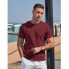 imageCOOFANDY Mens TShirts Short Sleeve Knit Shirts Casual Crewneck Ribbed Dress Tee ShirtWine Red