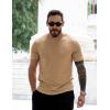 imageCOOFANDY Mens TShirts Summer Crew Neck Casual T Shirts Plain Short Sleeve Shirts Basic TeesLight Khaki