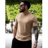 imageCOOFANDY Mens TShirts Summer Crew Neck Casual T Shirts Plain Short Sleeve Shirts Basic TeesLight Khaki