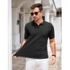 imageCOOFANDY Mens V Neck Short Sleeve Stretch Knit Polo ShirtBlack