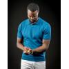 imageCOOFANDY Mens V Neck Short Sleeve Stretch Knit Polo ShirtDemin Blue