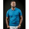 imageCOOFANDY Mens V Neck Short Sleeve Stretch Knit Polo ShirtDemin Blue