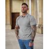 imageCOOFANDY Mens V Neck Short Sleeve Stretch Knit Polo ShirtGray
