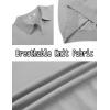 imageCOOFANDY Mens V Neck Short Sleeve Stretch Knit Polo ShirtGray