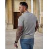 imageCOOFANDY Mens V Neck Short Sleeve Stretch Knit Polo ShirtGray