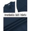 imageCOOFANDY Mens V Neck Short Sleeve Stretch Knit Polo ShirtNavy Blue