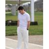 imageCOOFANDY Mens V Neck Short Sleeve Stretch Knit Polo ShirtWhite
