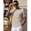 imageCOOFANDY Mens Waffle TShirts Short Sleeve Casual Crew Neck Shirt Cotton Summer Plain Pullover TeesA  Moon Gray