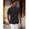 imageCOOFANDY Mens Waffle TShirts Short Sleeve Casual Crew Neck Shirt Cotton Summer Plain Pullover TeesBlack