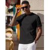 imageCOOFANDY Mens Waffle TShirts Short Sleeve Casual Crew Neck Shirt Cotton Summer Plain Pullover TeesBlack