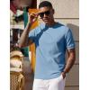 imageCOOFANDY Mens Waffle TShirts Short Sleeve Casual Crew Neck Shirt Cotton Summer Plain Pullover TeesBlue