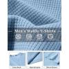 imageCOOFANDY Mens Waffle TShirts Short Sleeve Casual Crew Neck Shirt Cotton Summer Plain Pullover TeesBlue