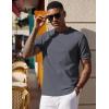 imageCOOFANDY Mens Waffle TShirts Short Sleeve Casual Crew Neck Shirt Cotton Summer Plain Pullover TeesCharcoal Gray