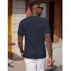 imageCOOFANDY Mens Waffle TShirts Short Sleeve Casual Crew Neck Shirt Cotton Summer Plain Pullover TeesNavy Blue