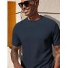 imageCOOFANDY Mens Waffle TShirts Short Sleeve Casual Crew Neck Shirt Cotton Summer Plain Pullover TeesNavy Blue