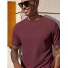 imageCOOFANDY Mens Waffle TShirts Short Sleeve Casual Crew Neck Shirt Cotton Summer Plain Pullover TeesWine Red