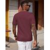 imageCOOFANDY Mens Waffle TShirts Short Sleeve Casual Crew Neck Shirt Cotton Summer Plain Pullover TeesWine Red
