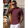 imageCOOFANDY Mens Waffle TShirts Short Sleeve Casual Crew Neck Shirt Cotton Summer Plain Pullover TeesWine Red