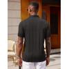 imageCOOFANDY Polo Shirts for Men Short Sleeve Shirts Casual Stylish Collared Summer Textured Knit Shirts01 Black