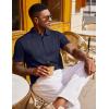 imageCOOFANDY Polo Shirts for Men Short Sleeve Shirts Casual Stylish Collared Summer Textured Knit Shirts01 Navy Blue