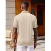 imageCOOFANDY Polo Shirts for Men Short Sleeve Shirts Casual Stylish Collared Summer Textured Knit Shirts02 Beige