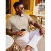 imageCOOFANDY Polo Shirts for Men Short Sleeve Shirts Casual Stylish Collared Summer Textured Knit Shirts02 Beige