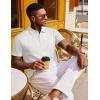 imageCOOFANDY Polo Shirts for Men Short Sleeve Shirts Casual Stylish Collared Summer Textured Knit Shirts02 White