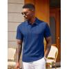 imageCOOFANDY Polo Shirts for Men Short Sleeve Shirts Casual Stylish Collared Summer Textured Knit ShirtsBlue