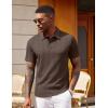 imageCOOFANDY Polo Shirts for Men Short Sleeve Shirts Casual Stylish Collared Summer Textured Knit ShirtsBrown