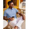 imageCOOFANDY Polo Shirts for Men Short Sleeve Shirts Casual Stylish Collared Summer Textured Knit ShirtsClear Blue