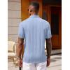 imageCOOFANDY Polo Shirts for Men Short Sleeve Shirts Casual Stylish Collared Summer Textured Knit ShirtsClear Blue