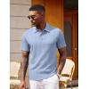 imageCOOFANDY Polo Shirts for Men Short Sleeve Shirts Casual Stylish Collared Summer Textured Knit ShirtsClear Blue