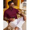 imageCOOFANDY Polo Shirts for Men Short Sleeve Shirts Casual Stylish Collared Summer Textured Knit ShirtsDark Red