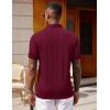 imageCOOFANDY Polo Shirts for Men Short Sleeve Shirts Casual Stylish Collared Summer Textured Knit ShirtsDark Red