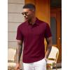 imageCOOFANDY Polo Shirts for Men Short Sleeve Shirts Casual Stylish Collared Summer Textured Knit ShirtsDark Red