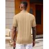 imageCOOFANDY Polo Shirts for Men Short Sleeve Shirts Casual Stylish Collared Summer Textured Knit ShirtsKhaki