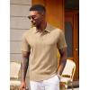 imageCOOFANDY Polo Shirts for Men Short Sleeve Shirts Casual Stylish Collared Summer Textured Knit ShirtsKhaki