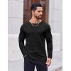imageCOOFANDY Thermal Shirts for Men Heavyweight Long Sleeve T Shirt Casual Basic Shirts Stretch Crew Neck UndershirtsBlack