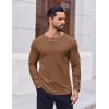 imageCOOFANDY Thermal Shirts for Men Heavyweight Long Sleeve T Shirt Casual Basic Shirts Stretch Crew Neck UndershirtsBrown