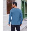 imageCOOFANDY Thermal Shirts for Men Heavyweight Long Sleeve T Shirt Casual Basic Shirts Stretch Crew Neck UndershirtsDeep Blue