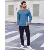 imageCOOFANDY Thermal Shirts for Men Heavyweight Long Sleeve T Shirt Casual Basic Shirts Stretch Crew Neck UndershirtsDeep Blue