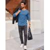 imageCOOFANDY Thermal Shirts for Men Heavyweight Long Sleeve T Shirt Casual Basic Shirts Stretch Crew Neck UndershirtsDeep Blue