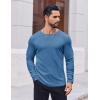 imageCOOFANDY Thermal Shirts for Men Heavyweight Long Sleeve T Shirt Casual Basic Shirts Stretch Crew Neck UndershirtsDeep Blue